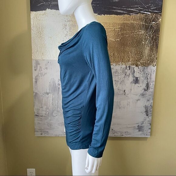 Mexx Teal Cowl Neck Long Sleeved Top with Ruching - Picture 4 of 6